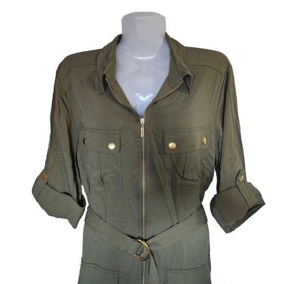 Versatile Green Cargo Style Dress Size 10 - Picture 2 of 7